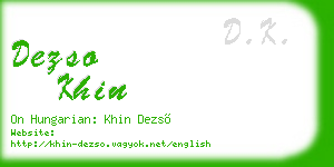 dezso khin business card